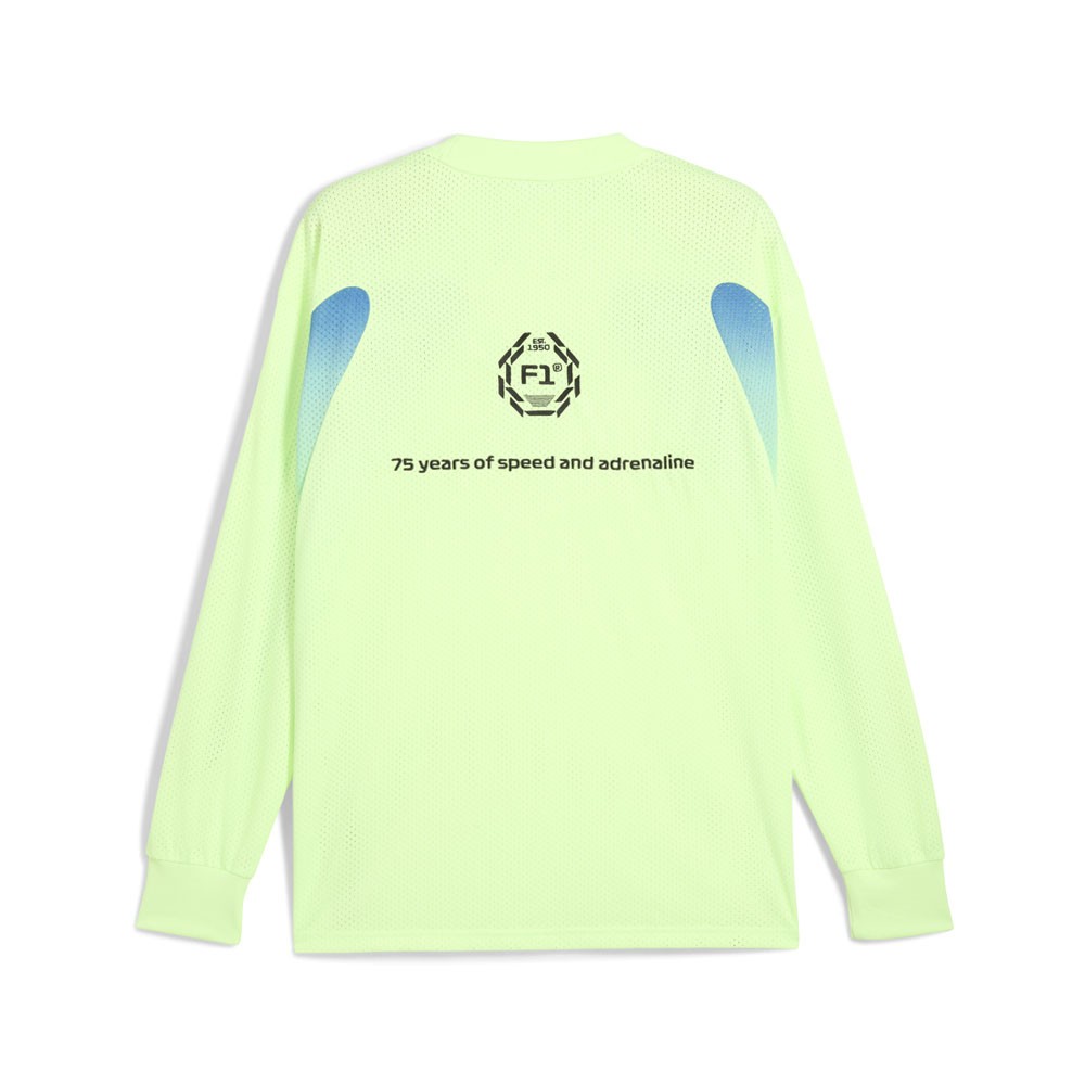 PUMA F1 Oversized Crew Neck Long Sleeve Pullover Shirt Mens Green Casual Tops 63