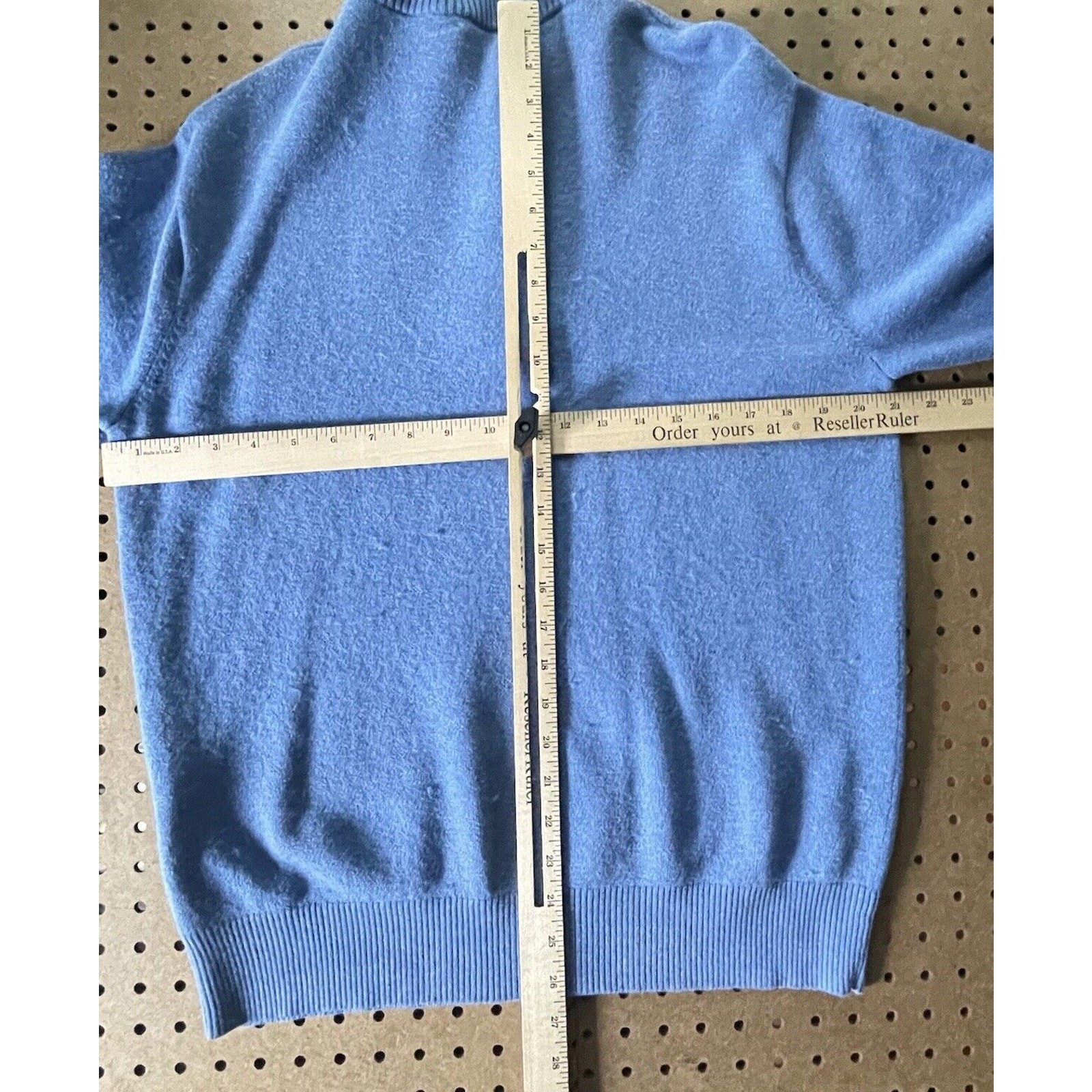 Peter Millar Crown Carmel CC 1/4 Zip Pullover Flannel Wool Blend Blue Large Men
