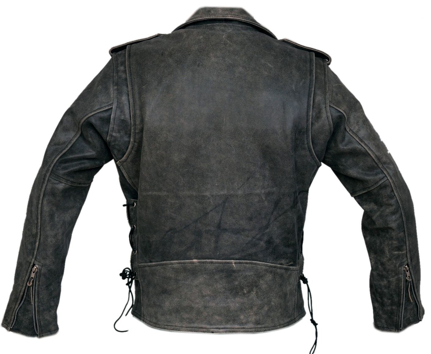 Men’s Distressed Leather Jacket Real Sheepskin Brando Vintage Cafe Racer Biker
