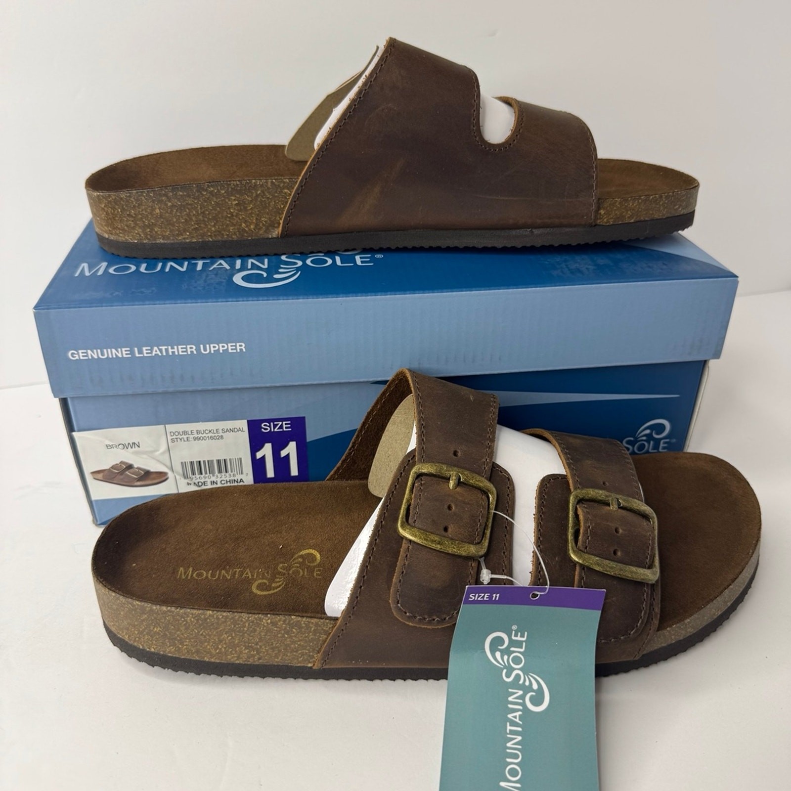 Mountain Sole Brown Leather Sandals Women’s Size 11 New In Box