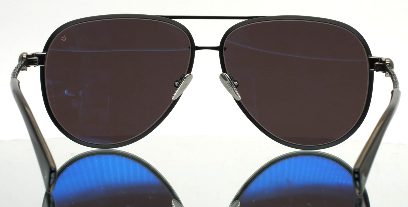 JOHN VARATOS V546 Black Gunmetal Mens Aviator Mirror Sunglasses 63-13-145 B:54
