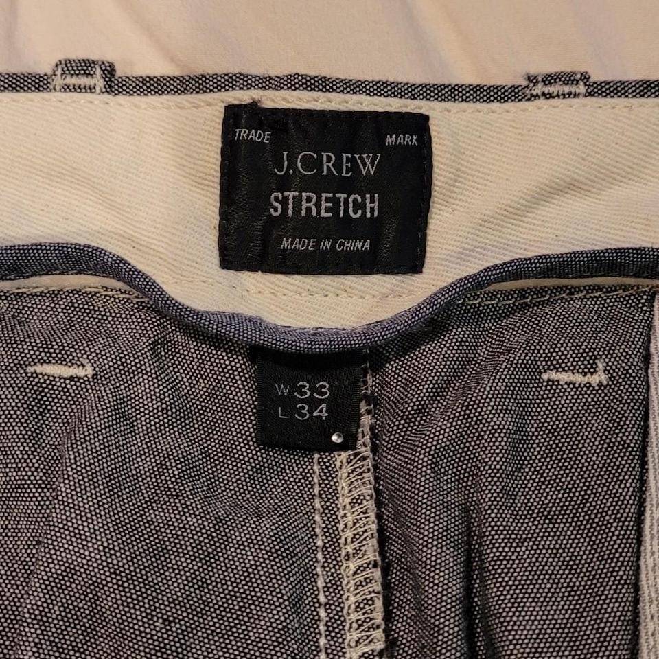 J.Crew 770 Straight Fit Stretch Cotton Pants Men’s 33×34 Gray
