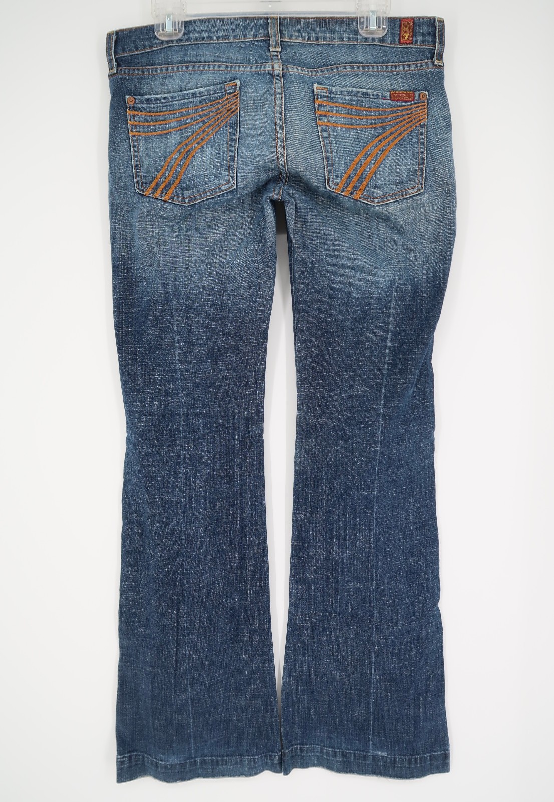 7 For All Mankind DOJO Jeans Wide Flare Leg Womens Sz 29 32X34 7FAM Rare Pockets