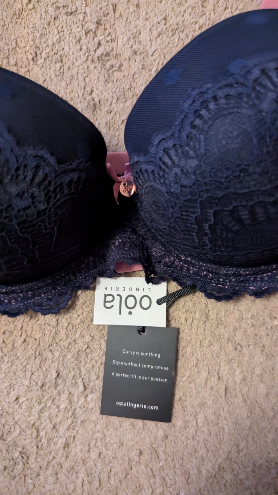 38D OOLA UNDERWIRED NAVY PINK BRA BNWT SALE RRP £45