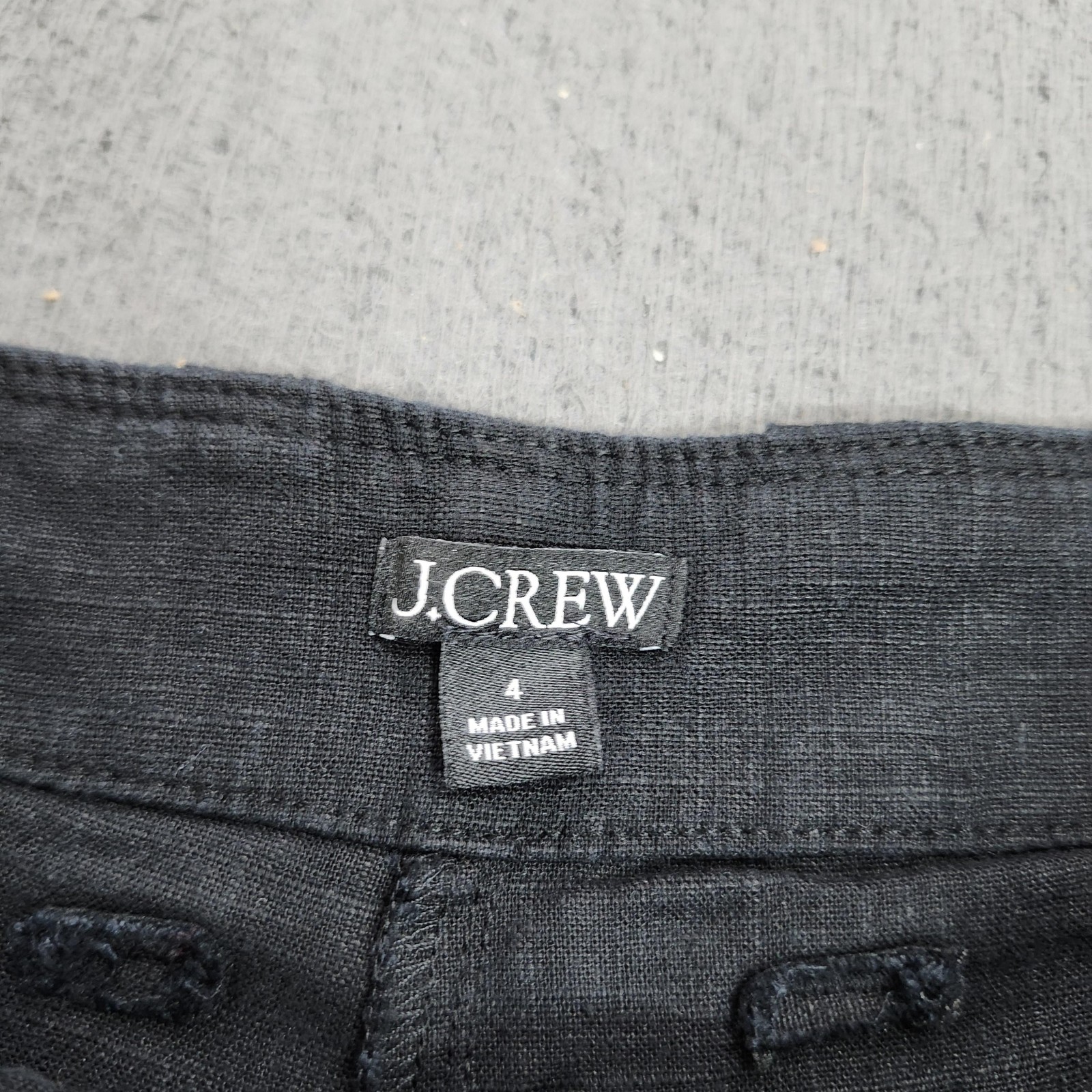 J Crew Pants Womens 4 Black Twill Cargo Relaxed Straight Leg Pockets Casual