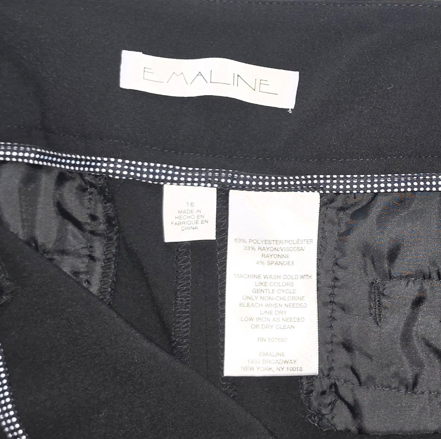 Emaline Dress Pants Womens Size 16 Slacks Signature Fit Black Wide Leg