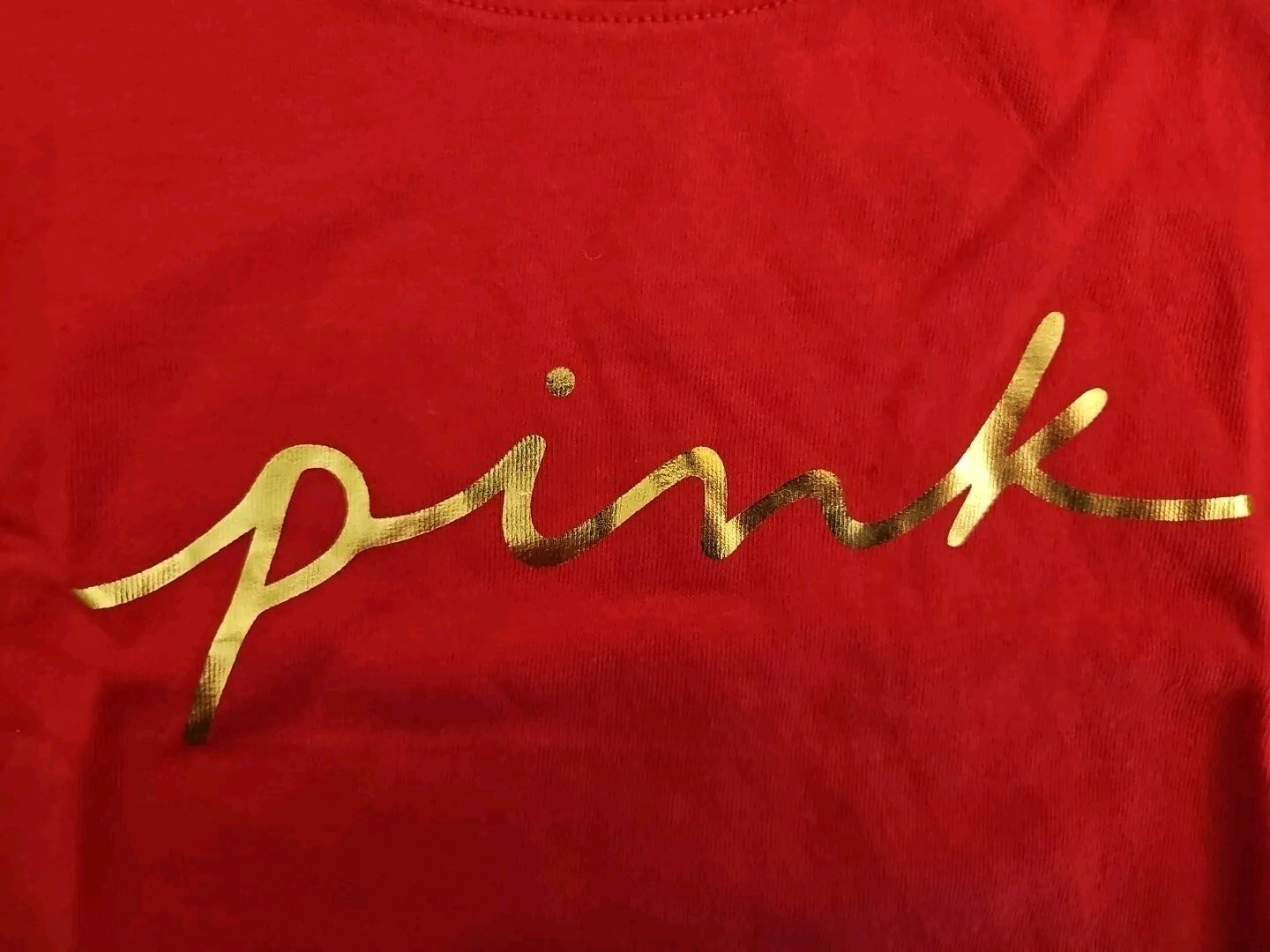 Victoria Secret Pink Kinder to the Planet Women’s XL Shirt Short Sleeve Red NWT