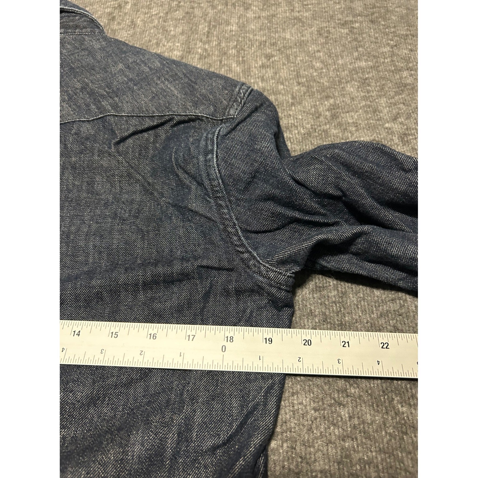 Gustin pearl snap denim shirt mens blue made in usa medium cotton western