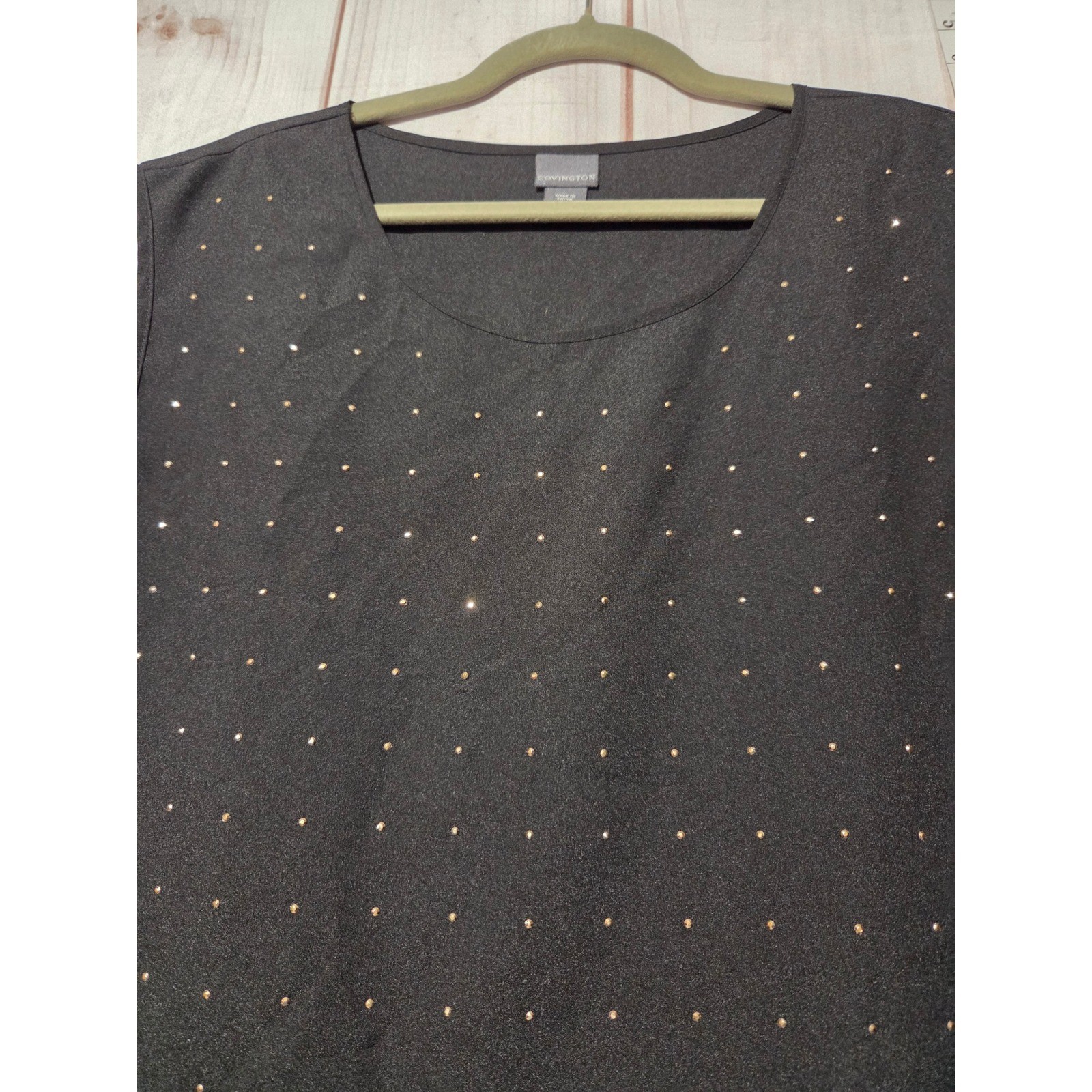Covington Black Sleeveless Studded Top Women’s Size L G