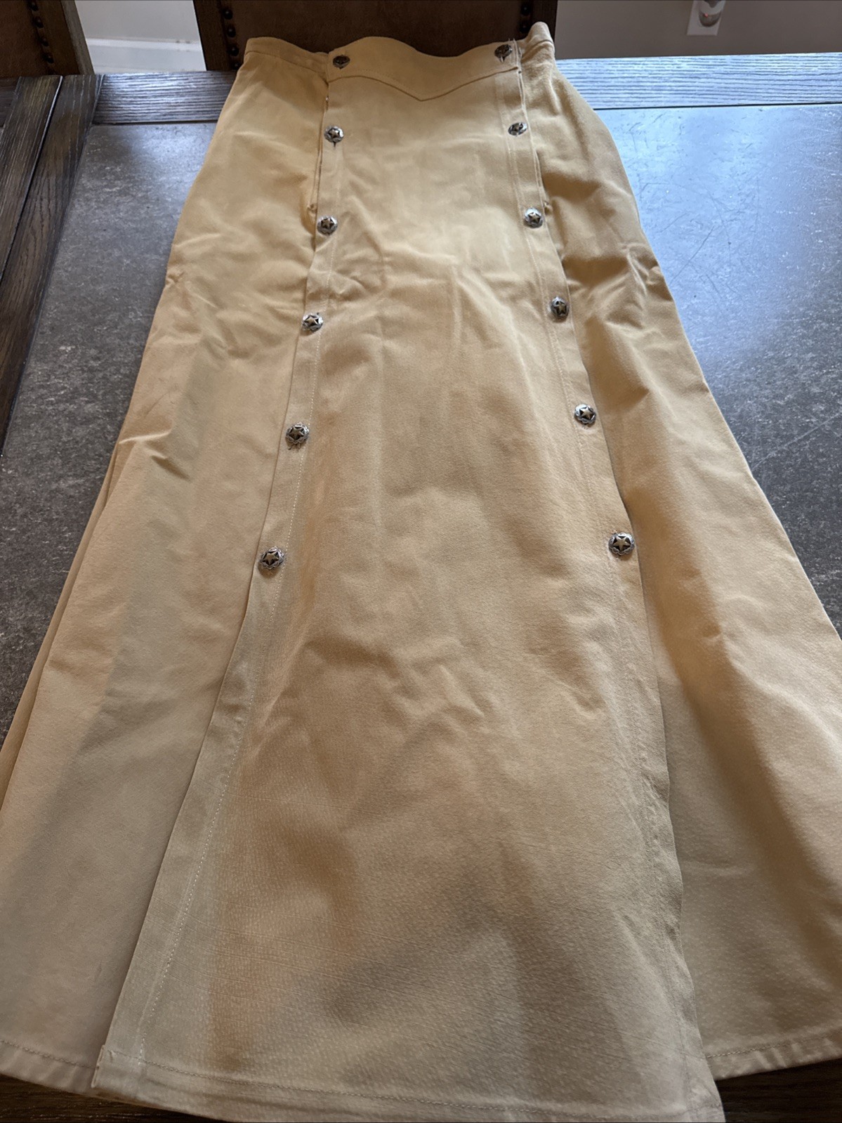 Arella Suede Leather Western Pants Skort 2 In 1 Wide Leg Star Buttons Sz 8
