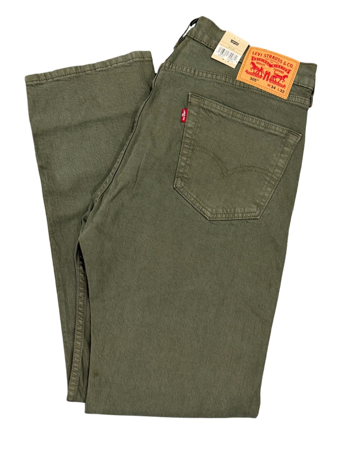 Levis 505 Jeans New Mens Regular Fit Straight Leg Color Olive Green 005052615