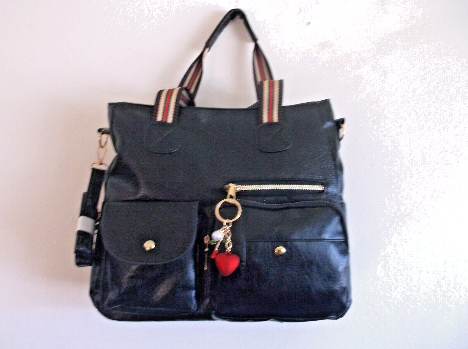 Retro Soft PU Leather Shoulder Handbag Black NWOT