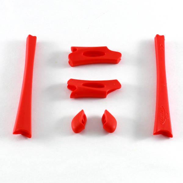 New Walleva Red Lower And Upper Earsocks/Nosepads For Oakley Flak Jacket XLJ