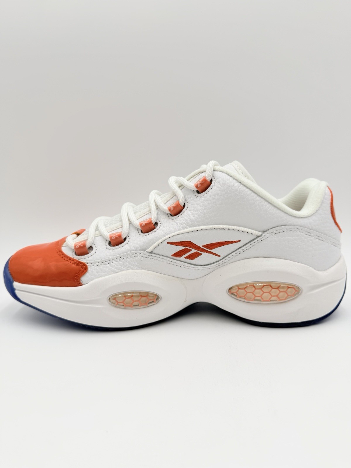Reebok Men’s Question Low Basketball Size 10.5 White Red Blue |FX4999|