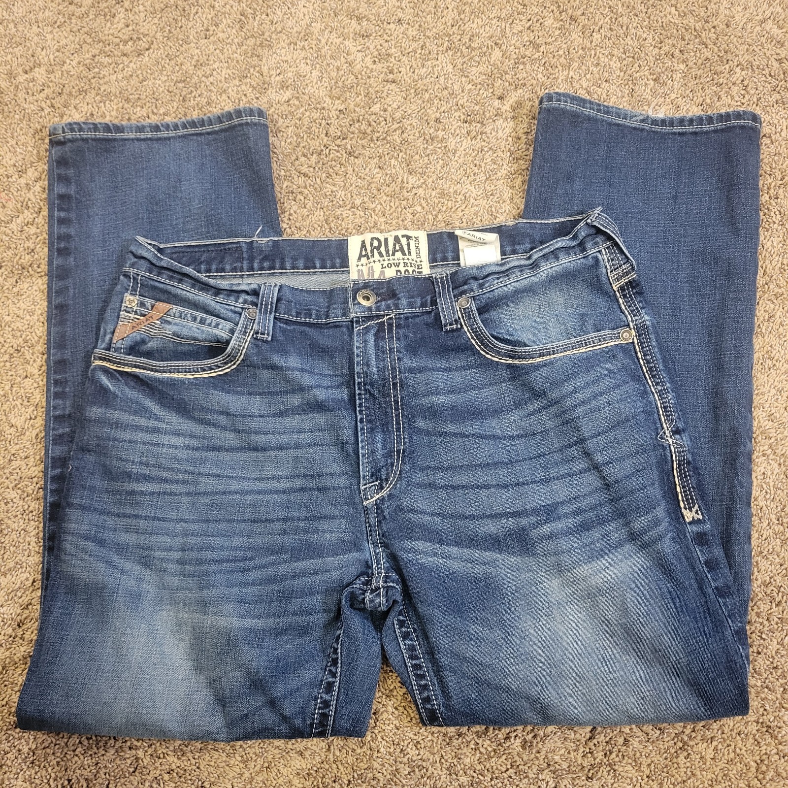Ariat M4 Men Jeans 40×32 Low Rise Boot Cut Denali Stretch Western Workwear