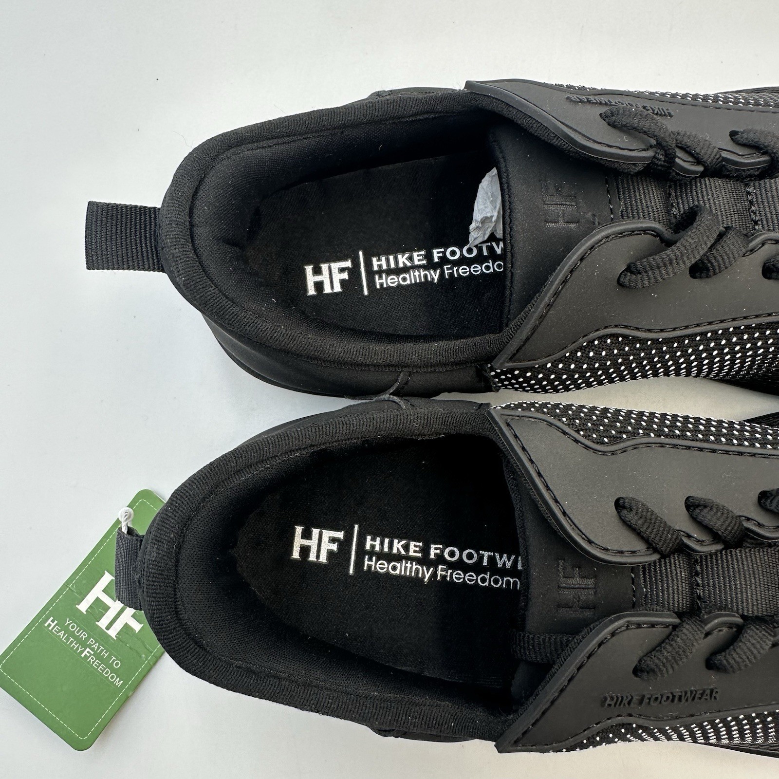 Hike HF Stride Sneaker Barefoot Black White Lace Up 3 Sizes Available Nature