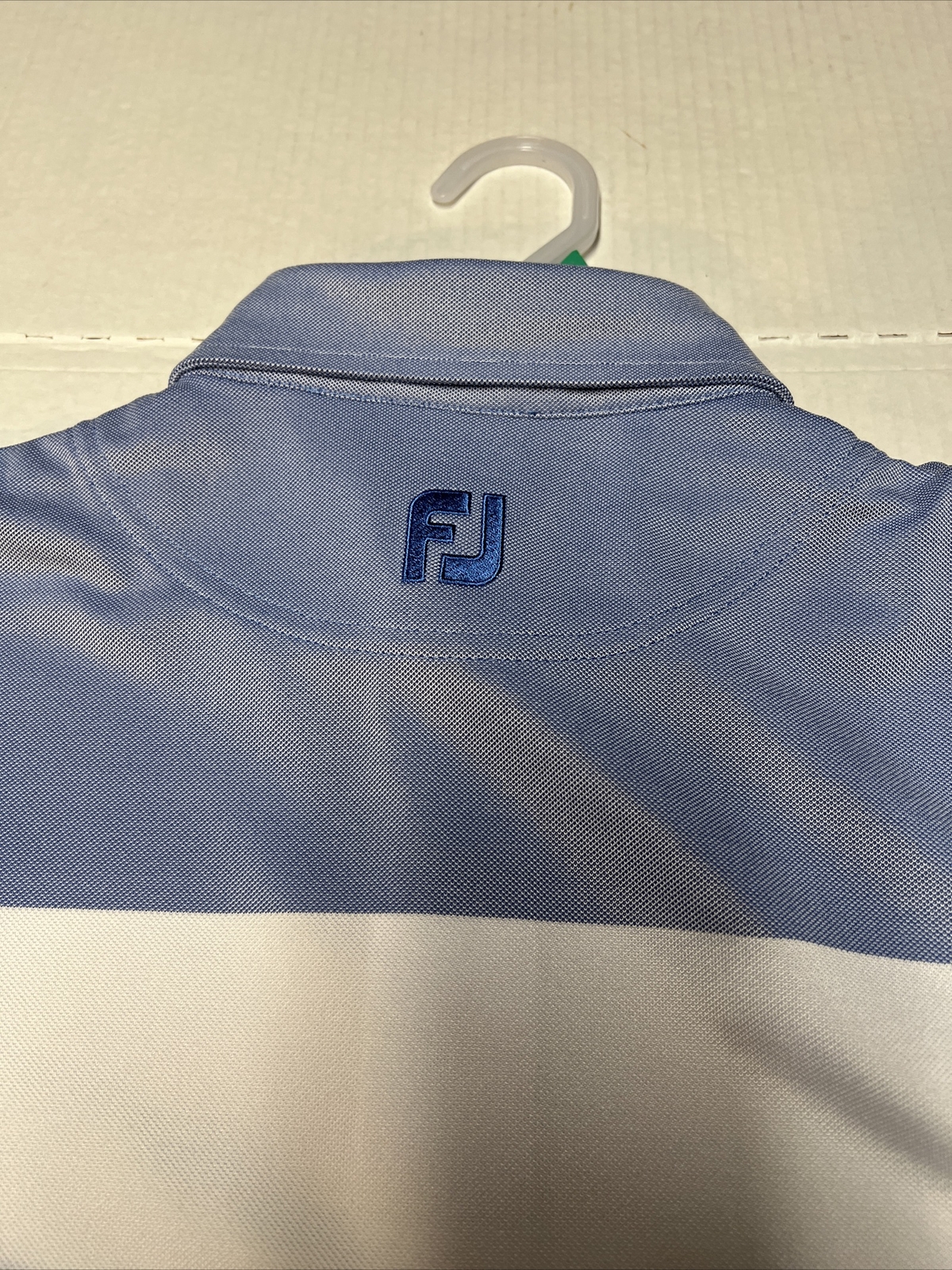 Footjoy Golf Polo Shirt Men’s Medium Striped Colorblock Greystone Course Preppy