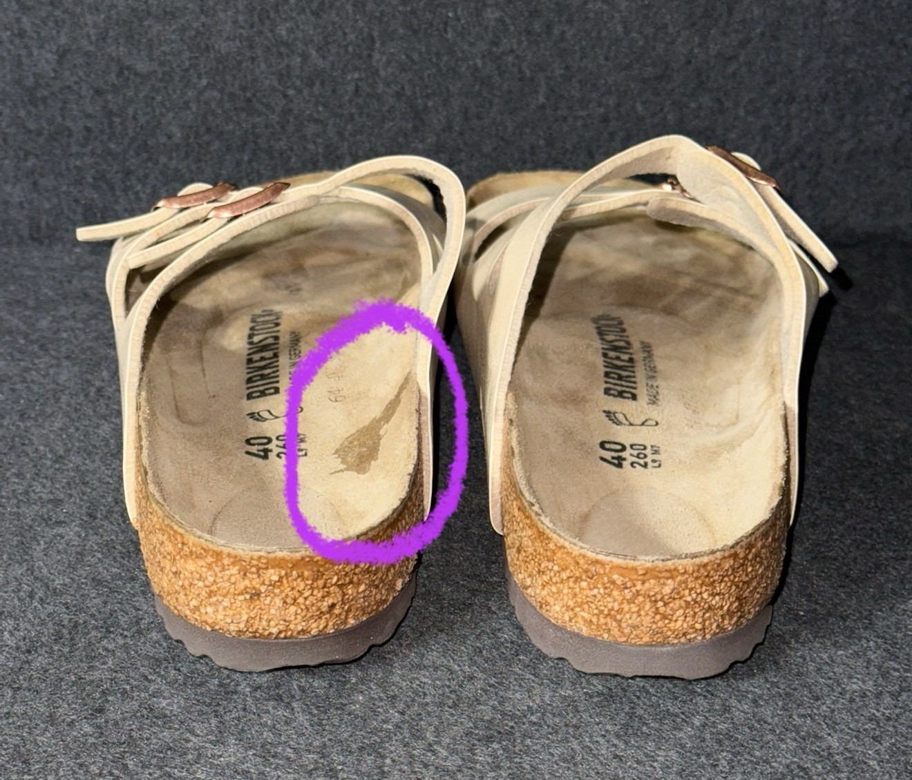 BIRKENSTOCK FLORIDA GRACEFUL PEARL WHITE BIRKO-FLOR SIZE 40
