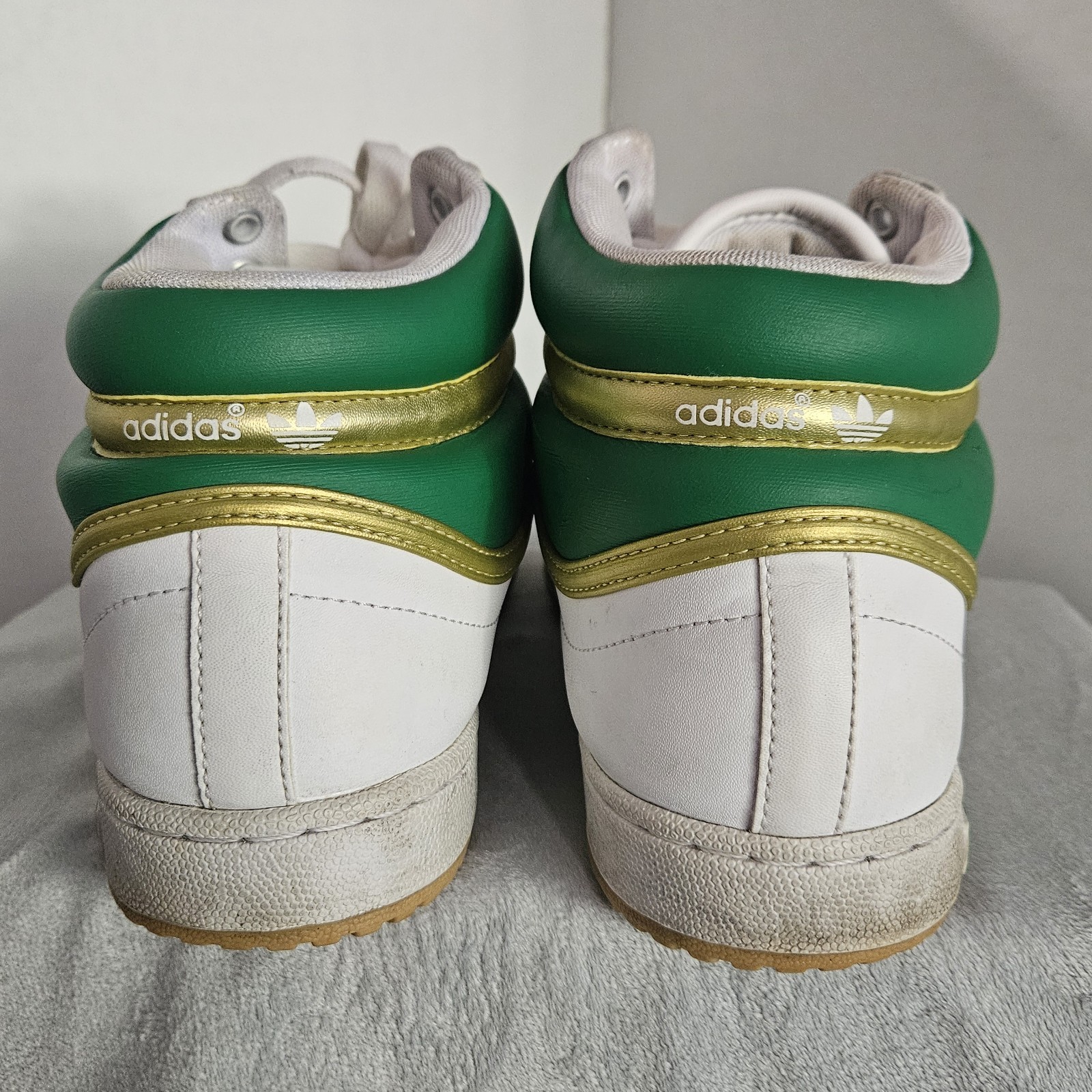 Adidas Top Ten Hi, White/Green/Gold, Men’s Size 8, Pre-Owned