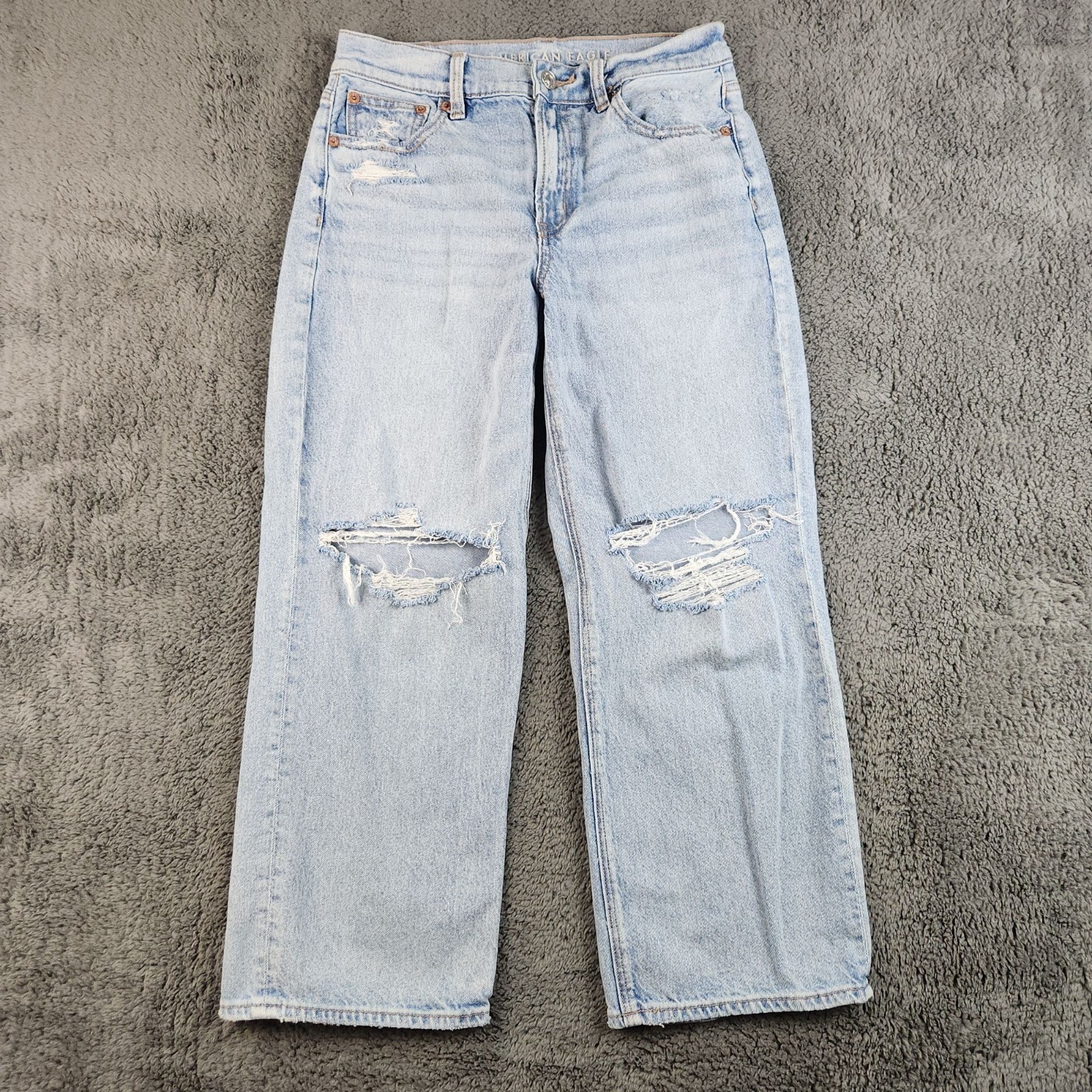 AE Strigid High-Waisted Stovepipe Jean Women’s 2 X-Short American Eagle Baggy