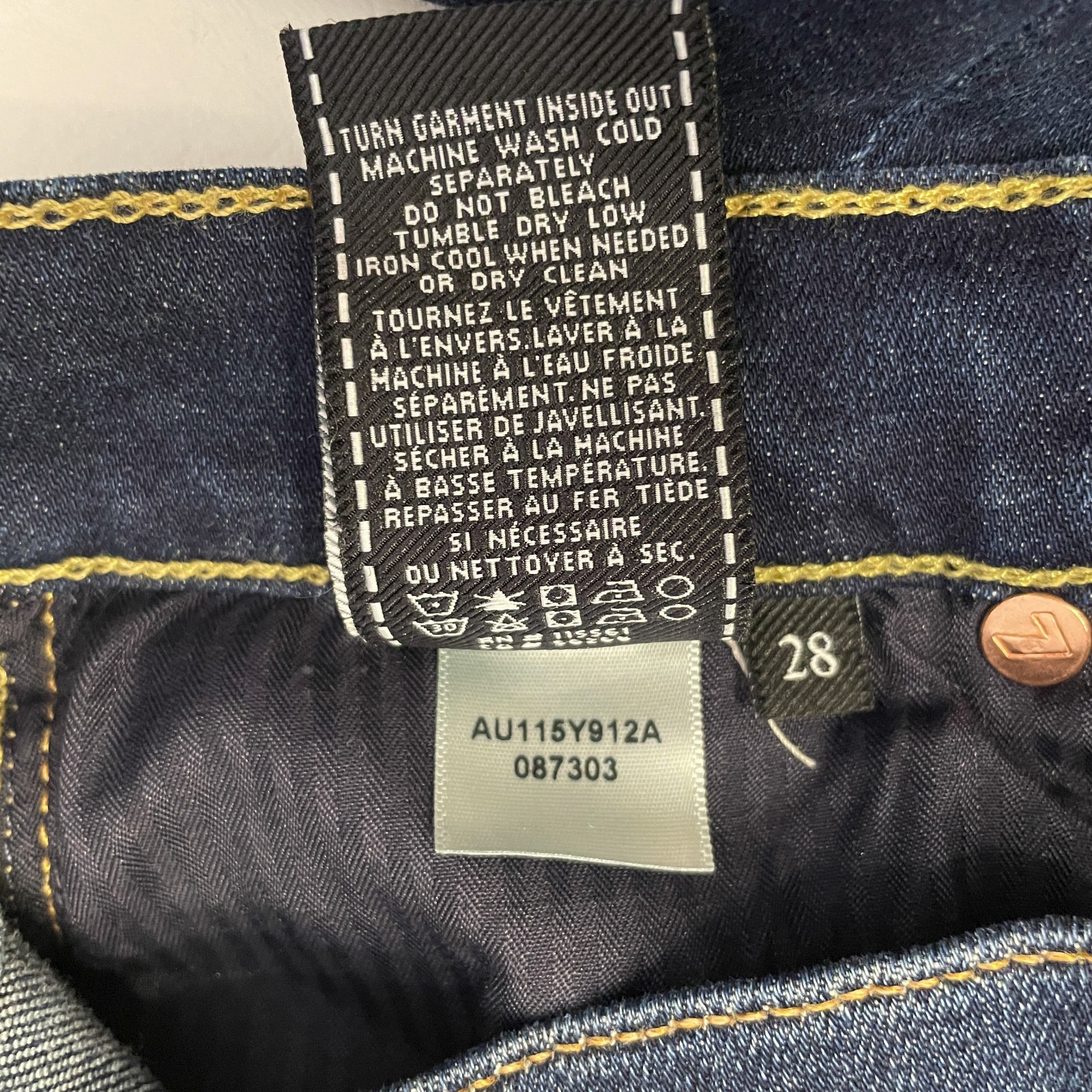 Seven For All Mankind Dojo Jeans Women’s Sz 28 /34 L Flare Leg Dark Wash Stretch