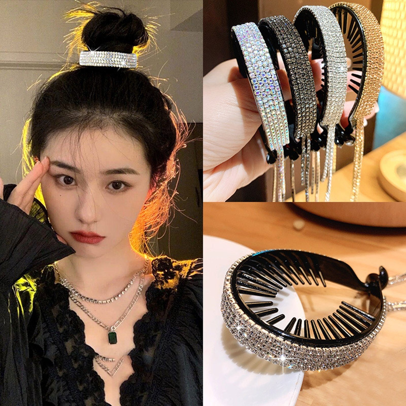 10 Pcs Black Plastic Twisted Ponytail Clip Holder Hair Claw 82mm Bun Maker