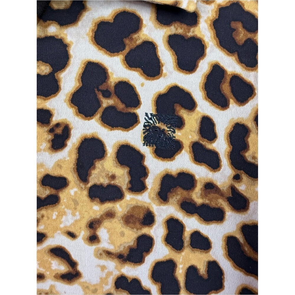 Anne Klein shirt Leopard Print Button-Up Blouse in Brown and Black