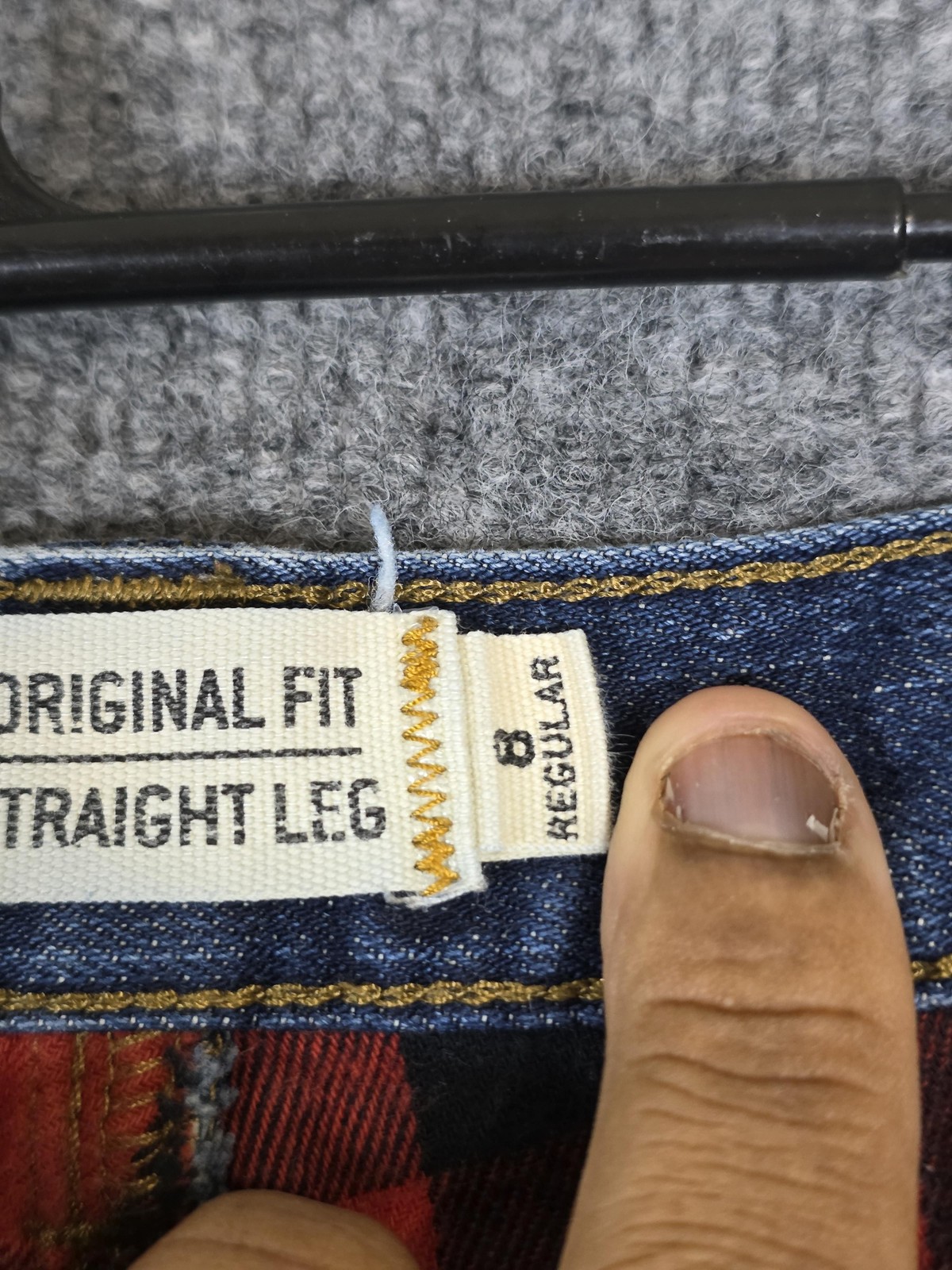 Carhartt Jeans Womens 8 Regular Blue Flannel Lined Original Fit Straight 102729