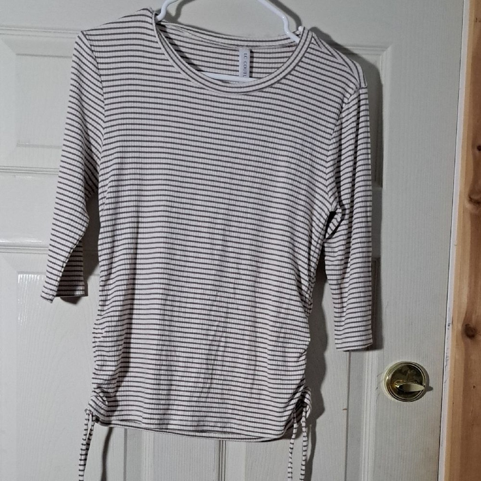 Chic Striped Women’s Top – Black and White