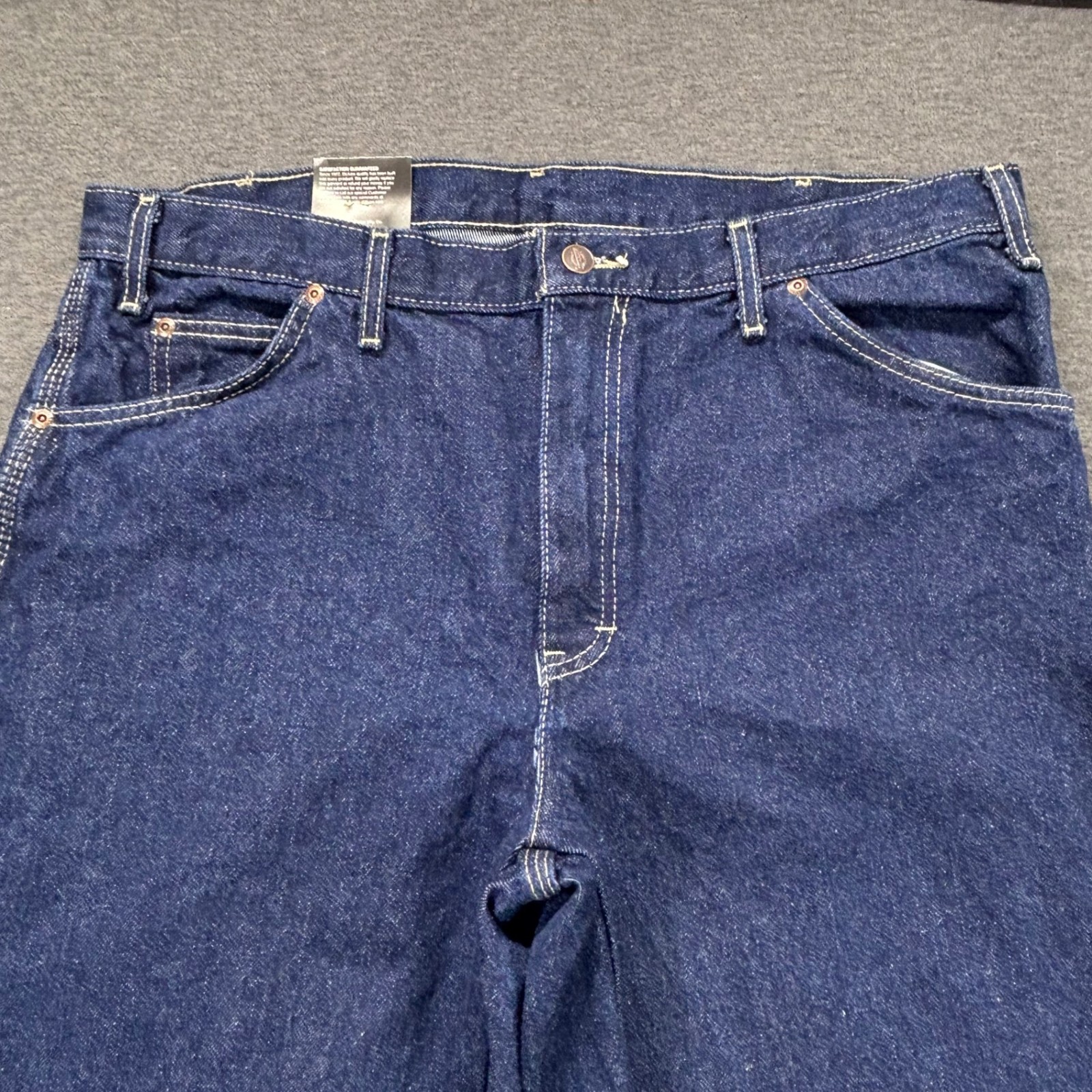 Dickies Carpenter Jeans Mens 36X34 Relaxed Fit Blue Utility Loop Pockets NEW