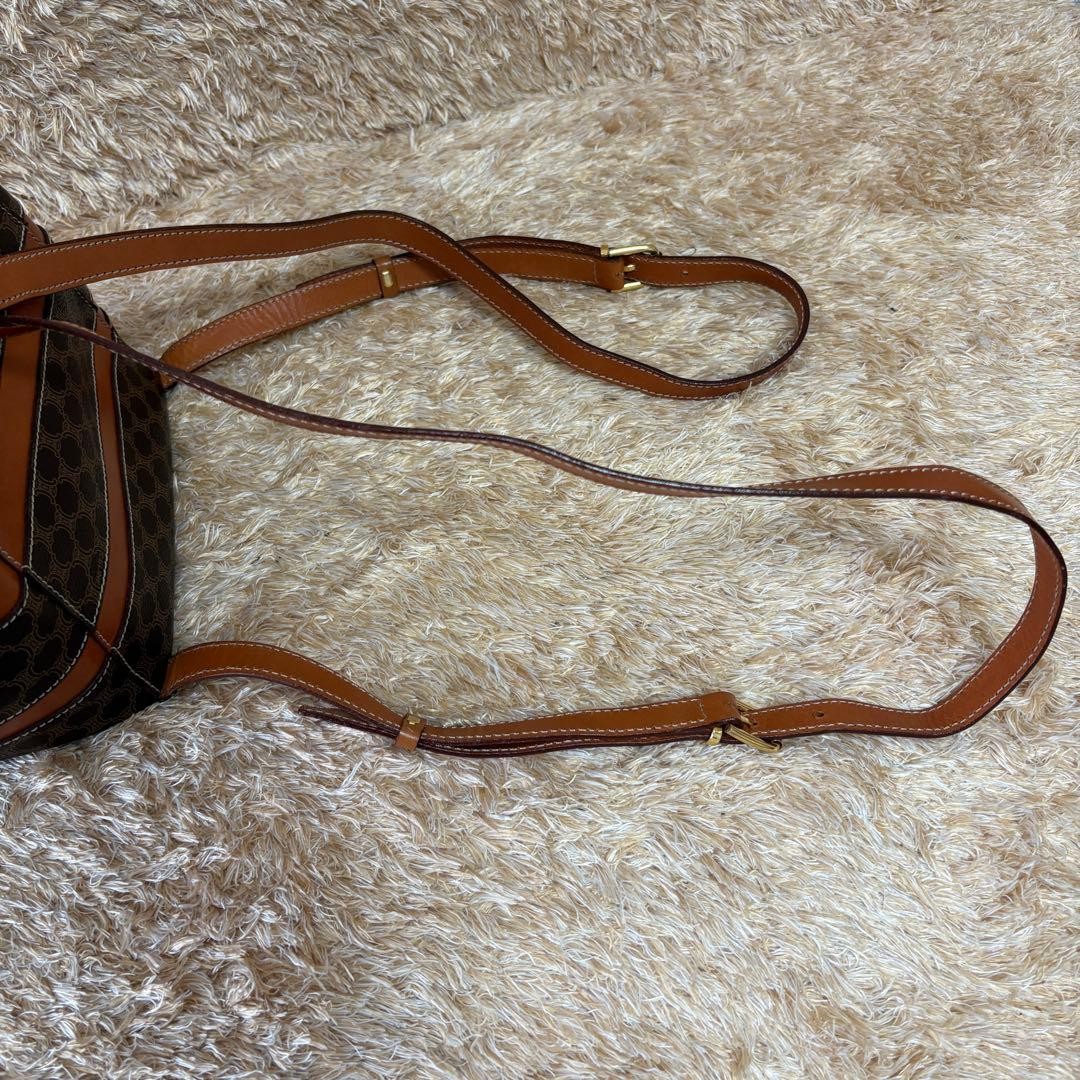 CELINE Macadam Pattern PVC Backpack Brown Leather Women’s Authentic Bag