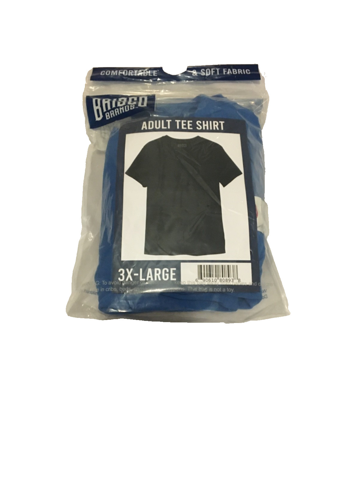 Brisco Brands Comfortable Short Sleeve Blue T-Shirt Adult 3X-Large NIB