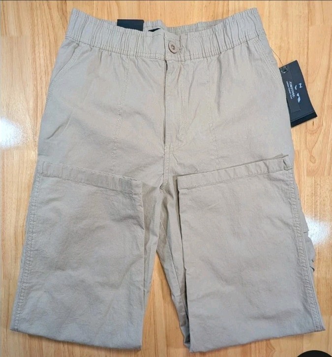 WXYZ Los Angeles Timothee Cargo Pocket Pants Mens Large Khaki Beige Stretch NEW