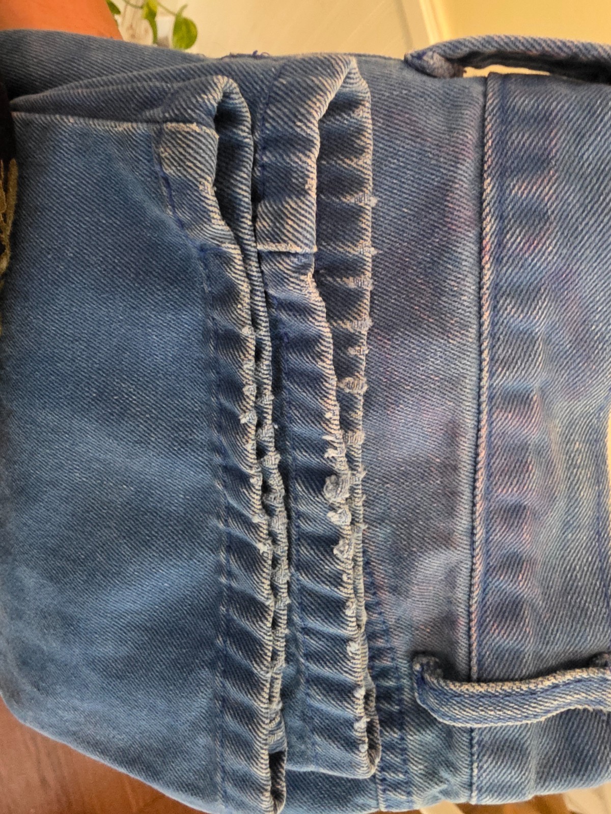 Vintage Bugle Boy 100% Cotton Jeans 32×30 Blue High Rise Tapered Mom Made HK