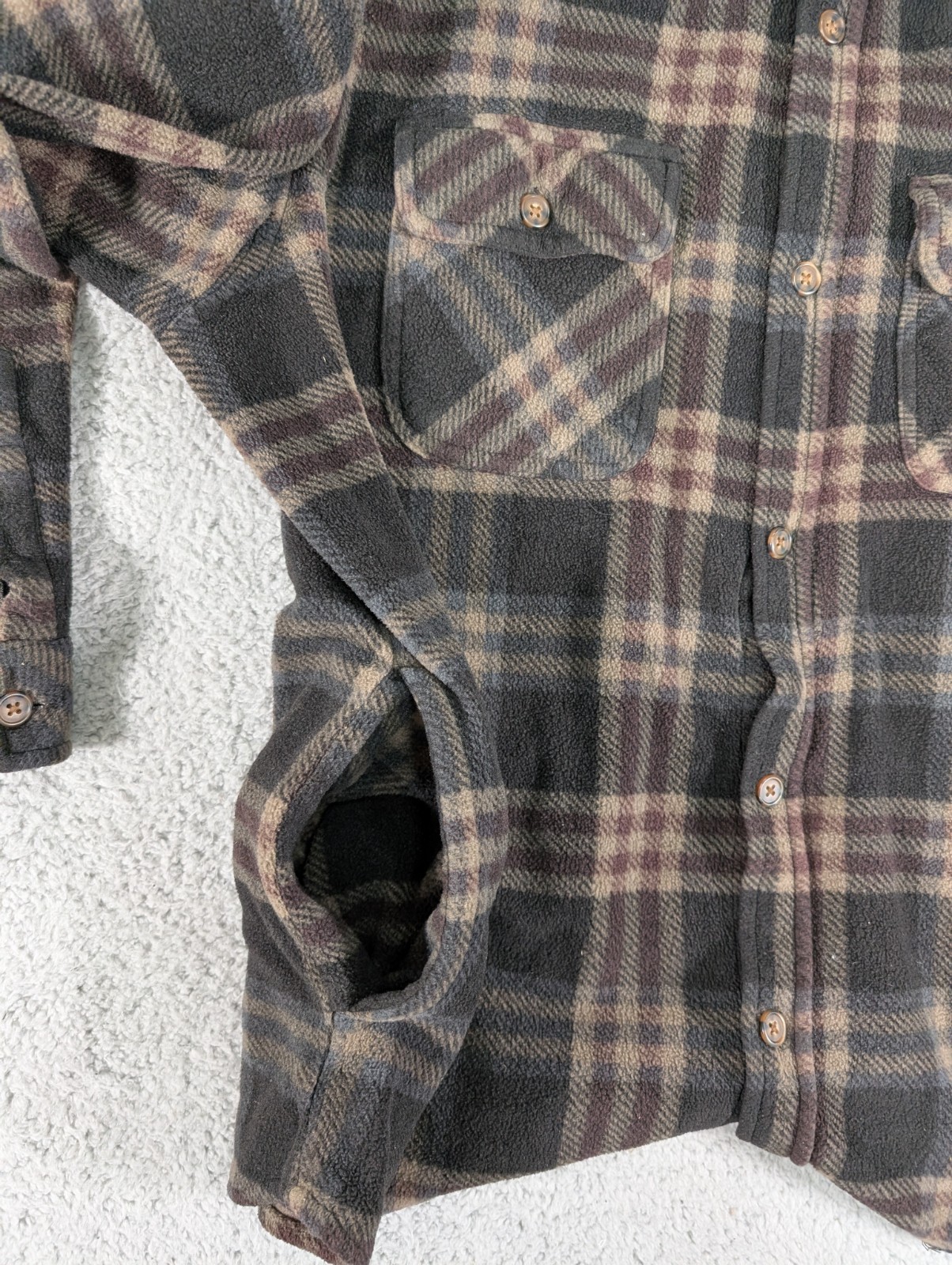 Sunrise Kingdom SRK Flannel Plaid Jacket Mens Size 2XL Brown Button Up Striped
