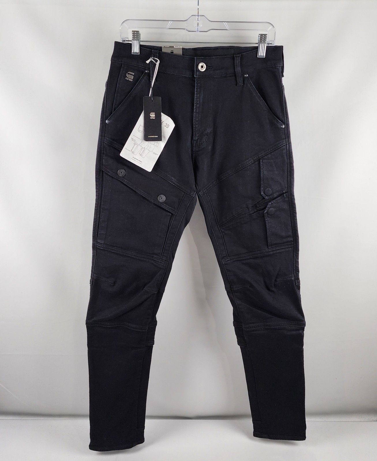 G Star RAW Jeans Mens 30×32 AirBlaze 3D Skinny Leg Pitch Black Denim NWT