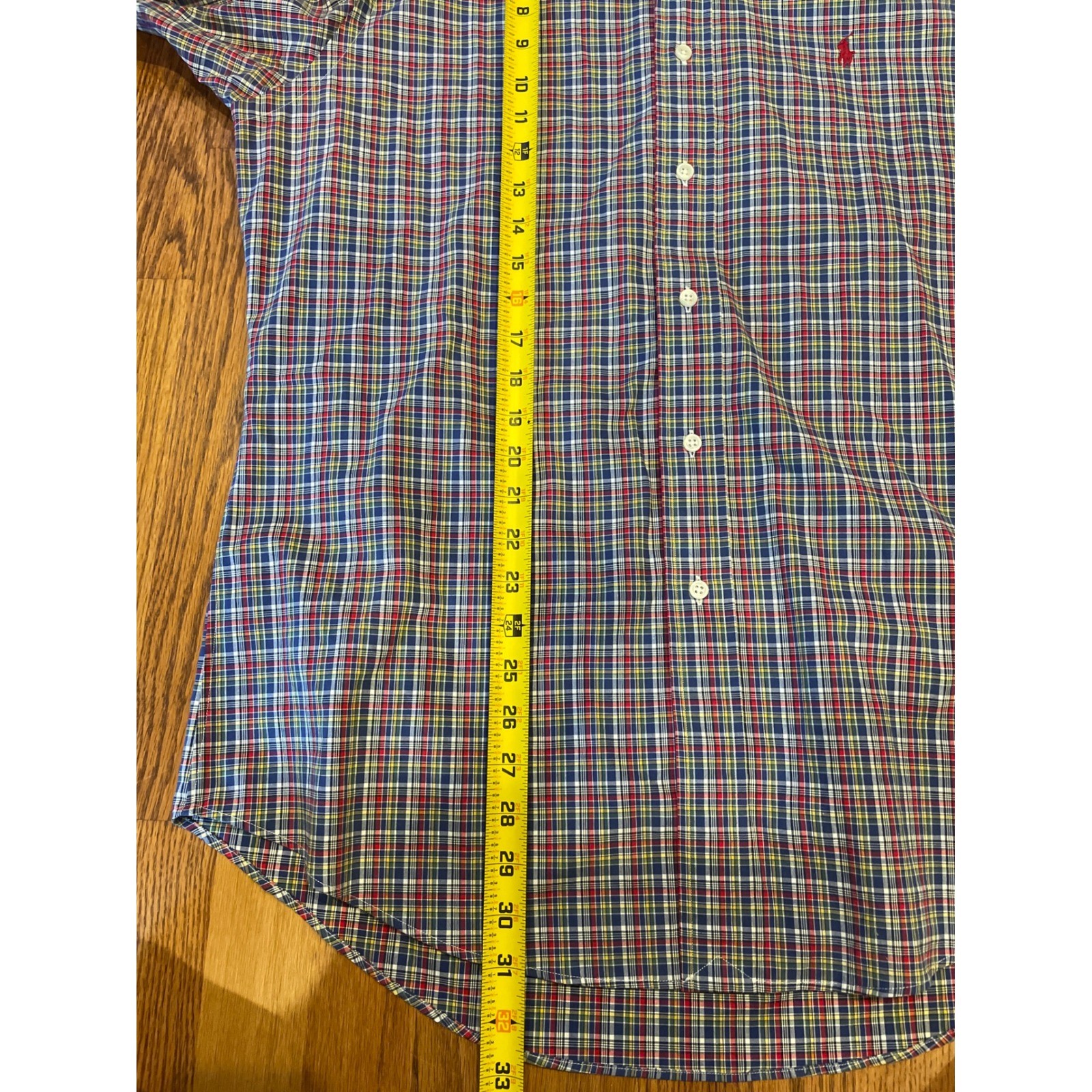Ralph Lauren Mens Button Up Shirt L Multicolor Plaid Custom Fit Long Sleeve Pony