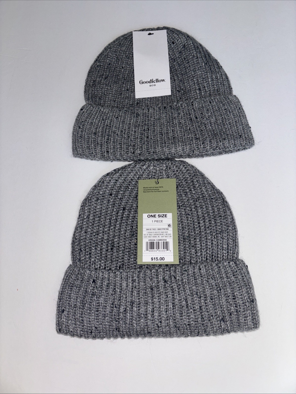 2x Knit Beanie Goodfellow & Co BRAND NWT 100% Recycled Polyester NWT