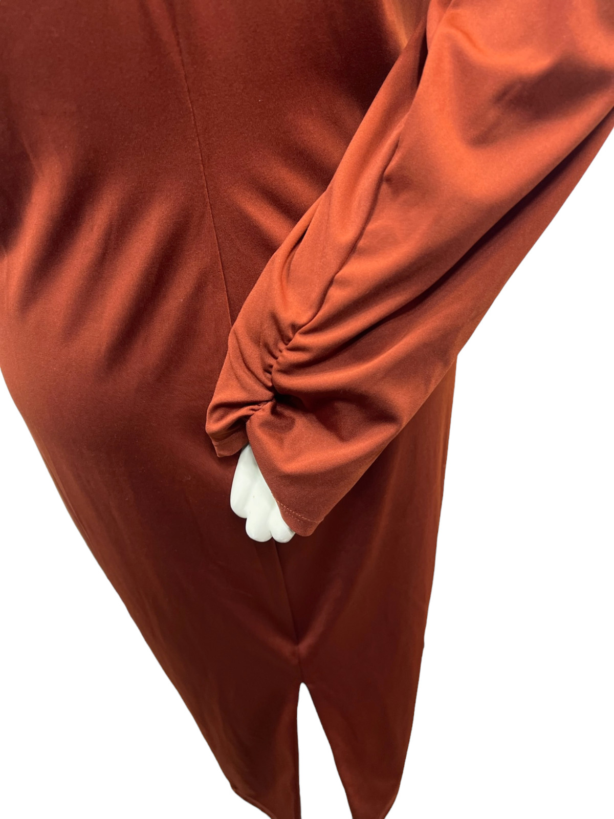 Bar III Bodycon Dress Womens Plus size 3X Copper Brown Long Sleeve Stretch New