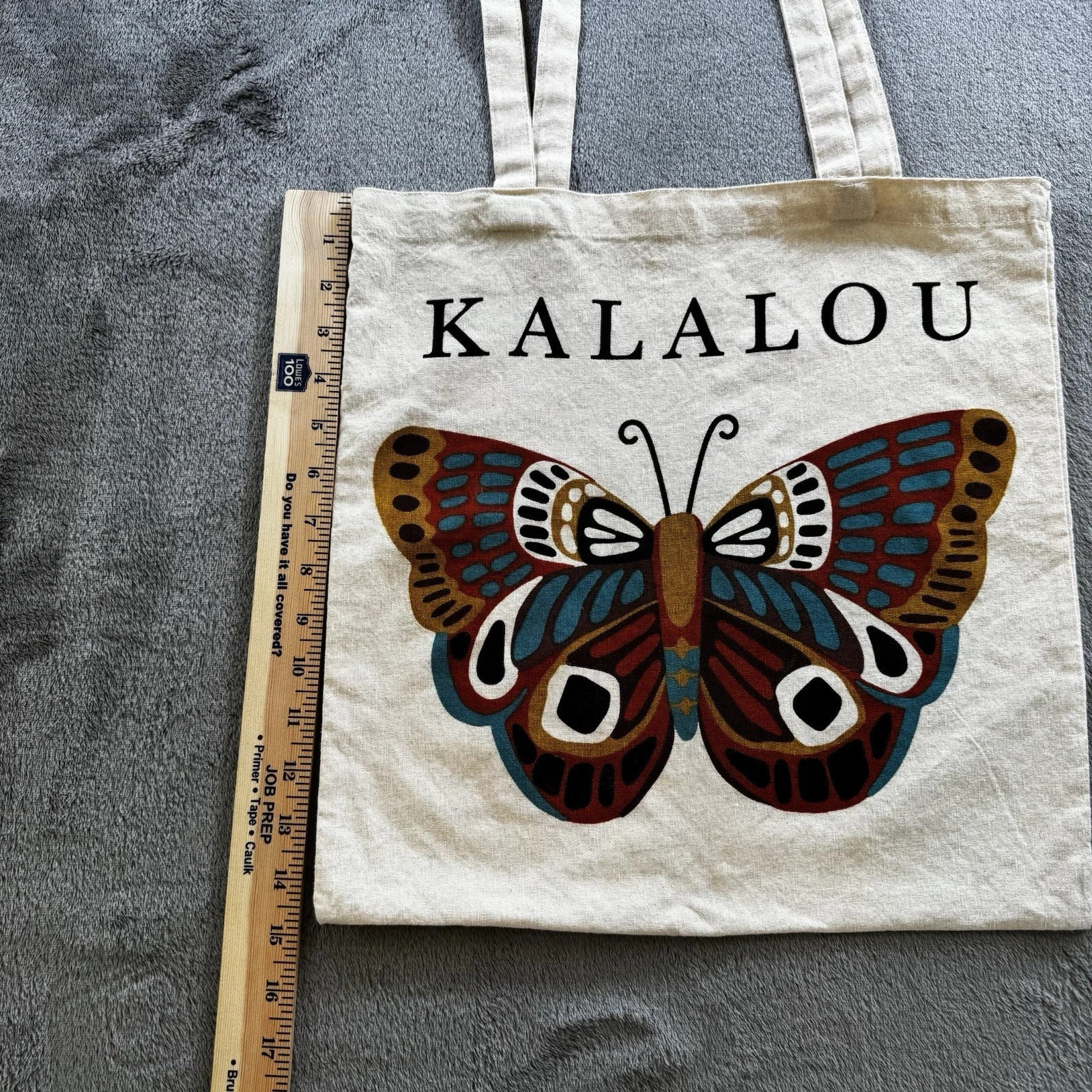 Canvas Tote Bag Butterfly 100% Cotton Shopping Reusable KALALOU Flutter