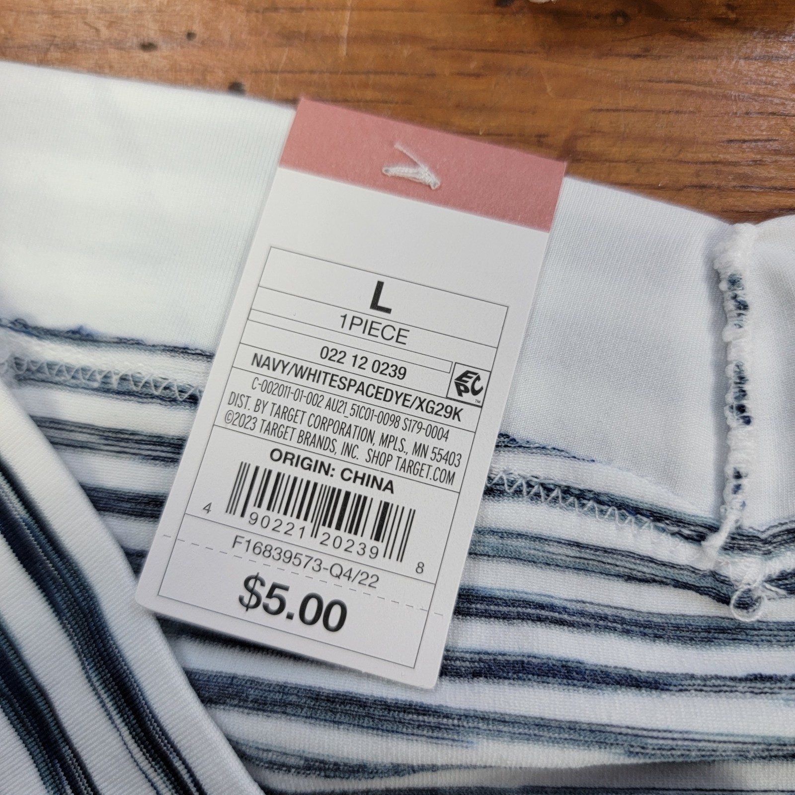 (4) Auden Womens Large (12-14) Thong Underwear Polyester Blend Striped