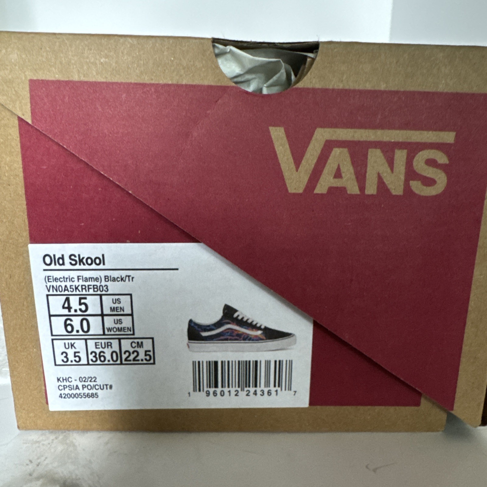 Vans Old Skool Electric Flame Glow In The Dark Shoes Womens 6 Mens 4.5 NWT