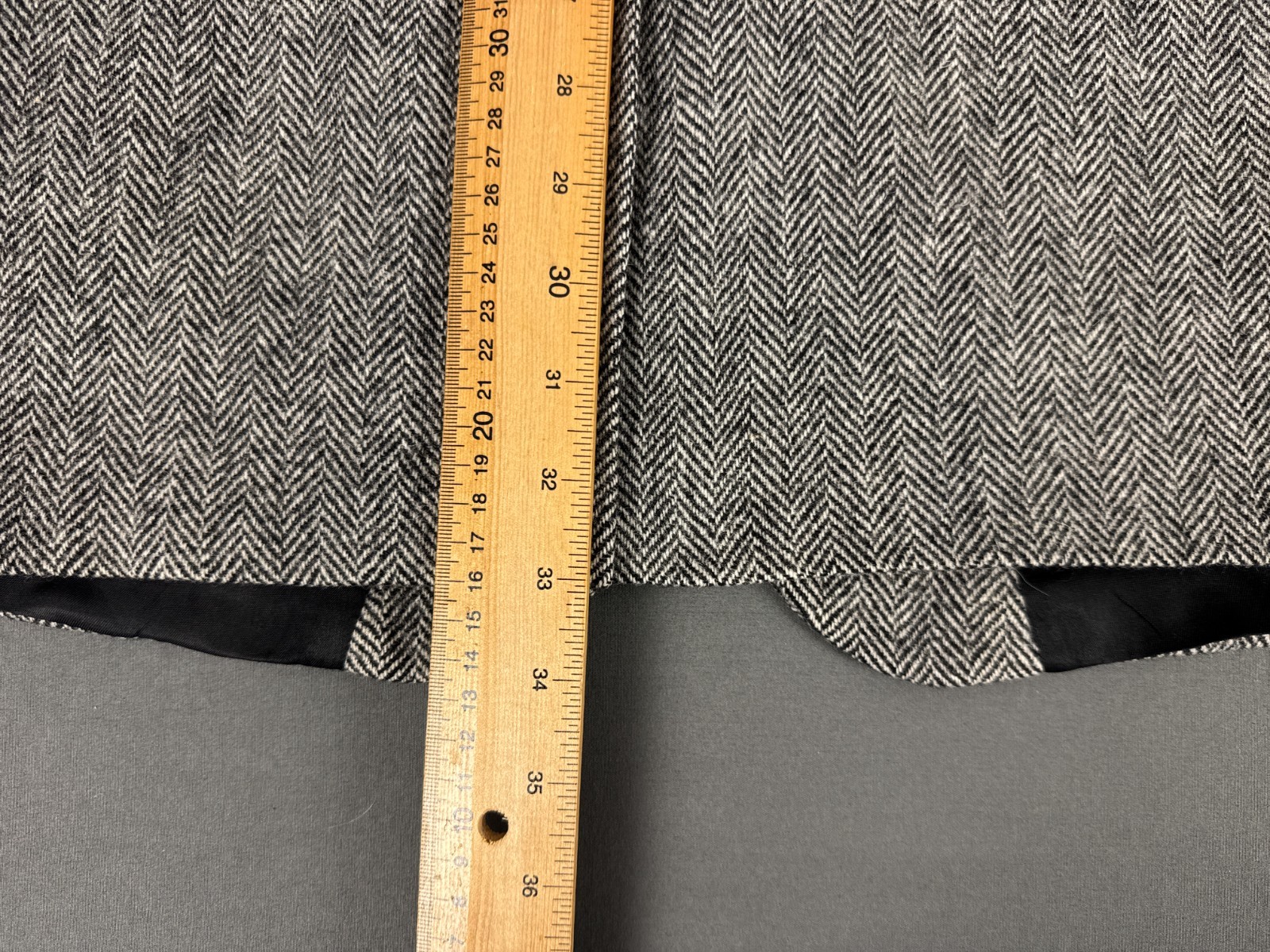 Deansgate Herringbone Blazer 46L Grey Wool Jacket Smart Vintage Tailoring