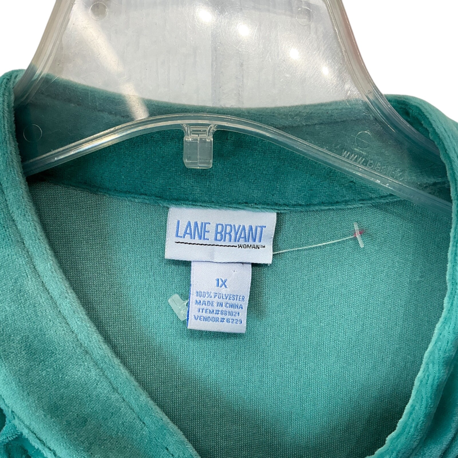 1X Lane Bryant House Coat Robe Sz 1xl Teal Green Zip Smocked Cottage 70s new Vtg