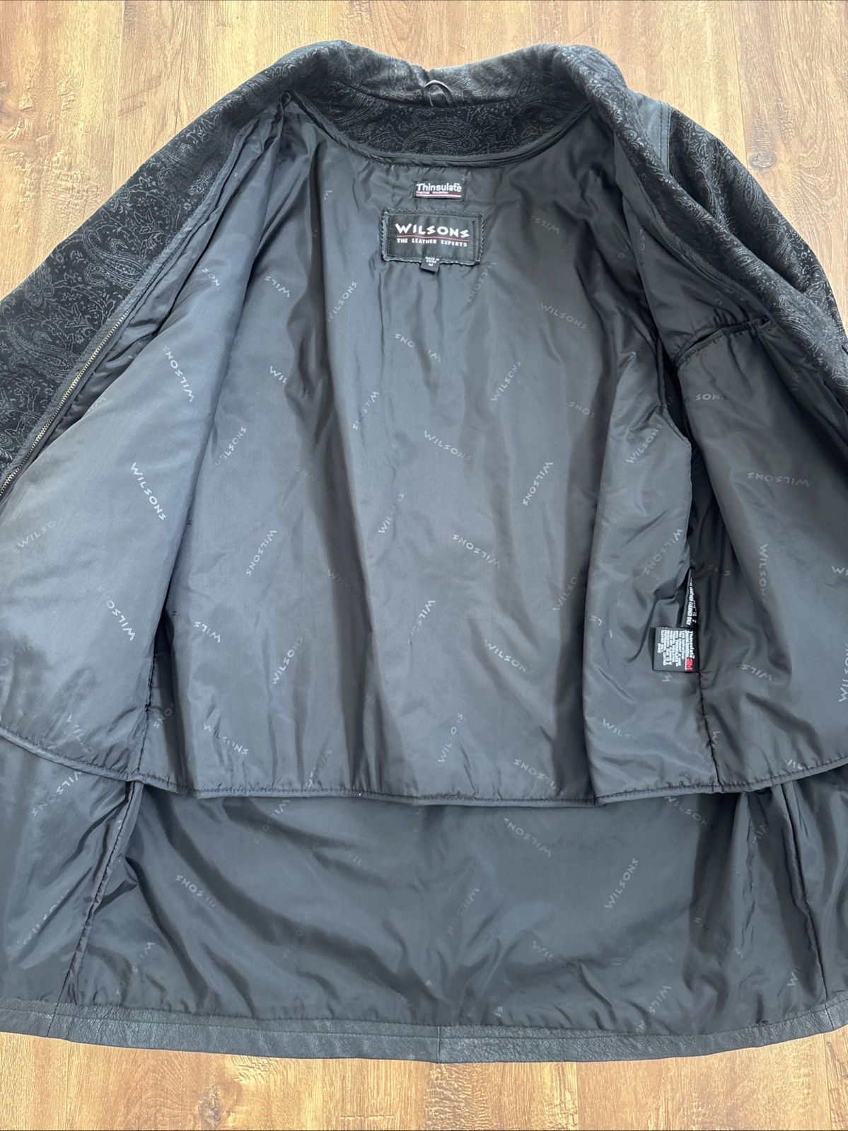 Vtg Wilsons Black Leather Full Length Duster Trench Coat Snap Womens Size Medium