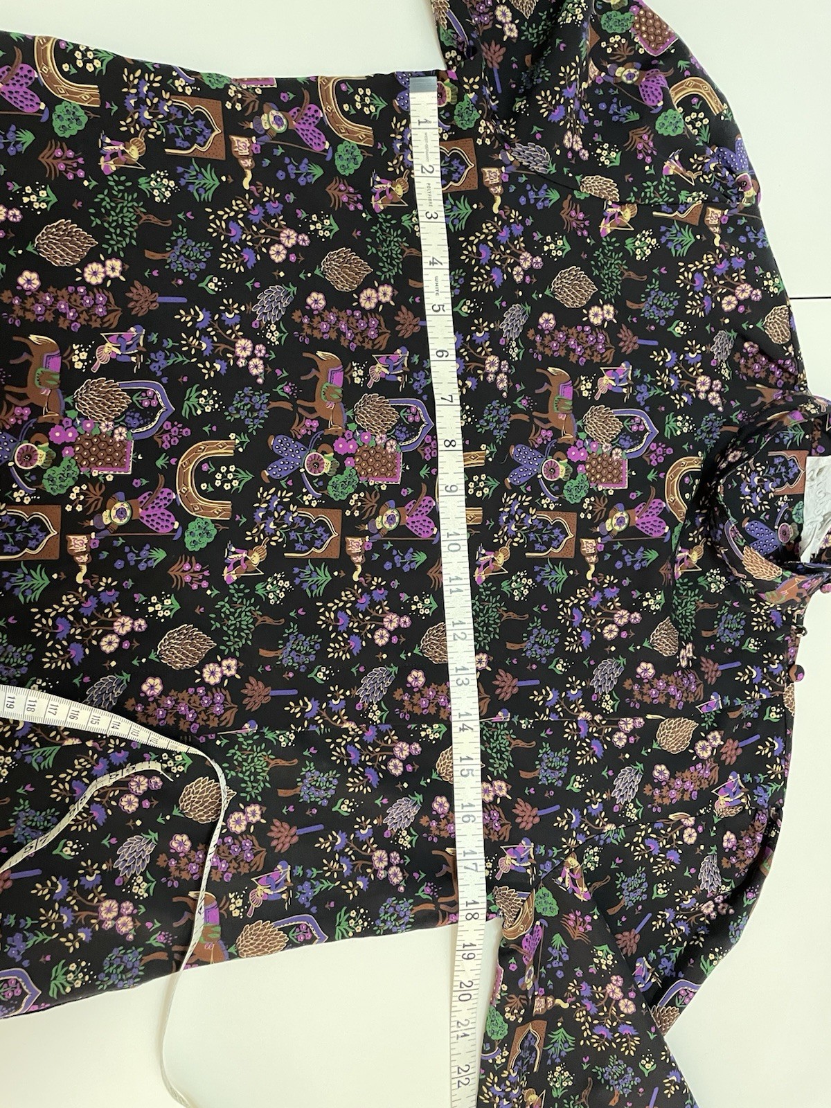 Amazing VTG 80s High Neck Sultan Raja Warrior Horse Print Button Up Shirt Top md