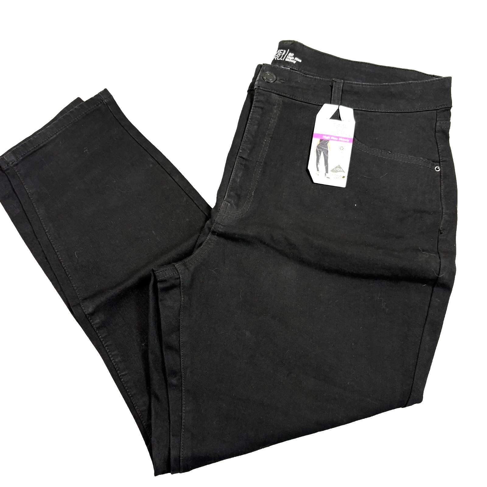 Time And Tru Womens Jeans 20 Black High Rise Skinny Stretch Denim NWT