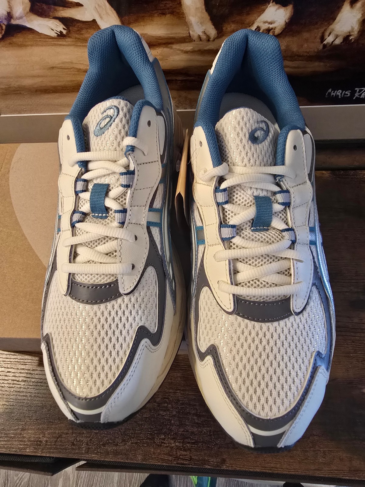 ASICS Gel-NYC 2055 Cream Blue Teal 1203A542-106 Men’s Size 10.5 Shoes NEW