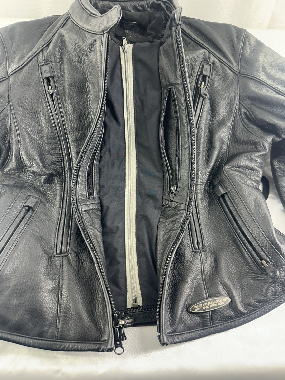 Harley-Davidson FXRG Leather Jacket Womens M Moto Biker 98520-05VW Armor