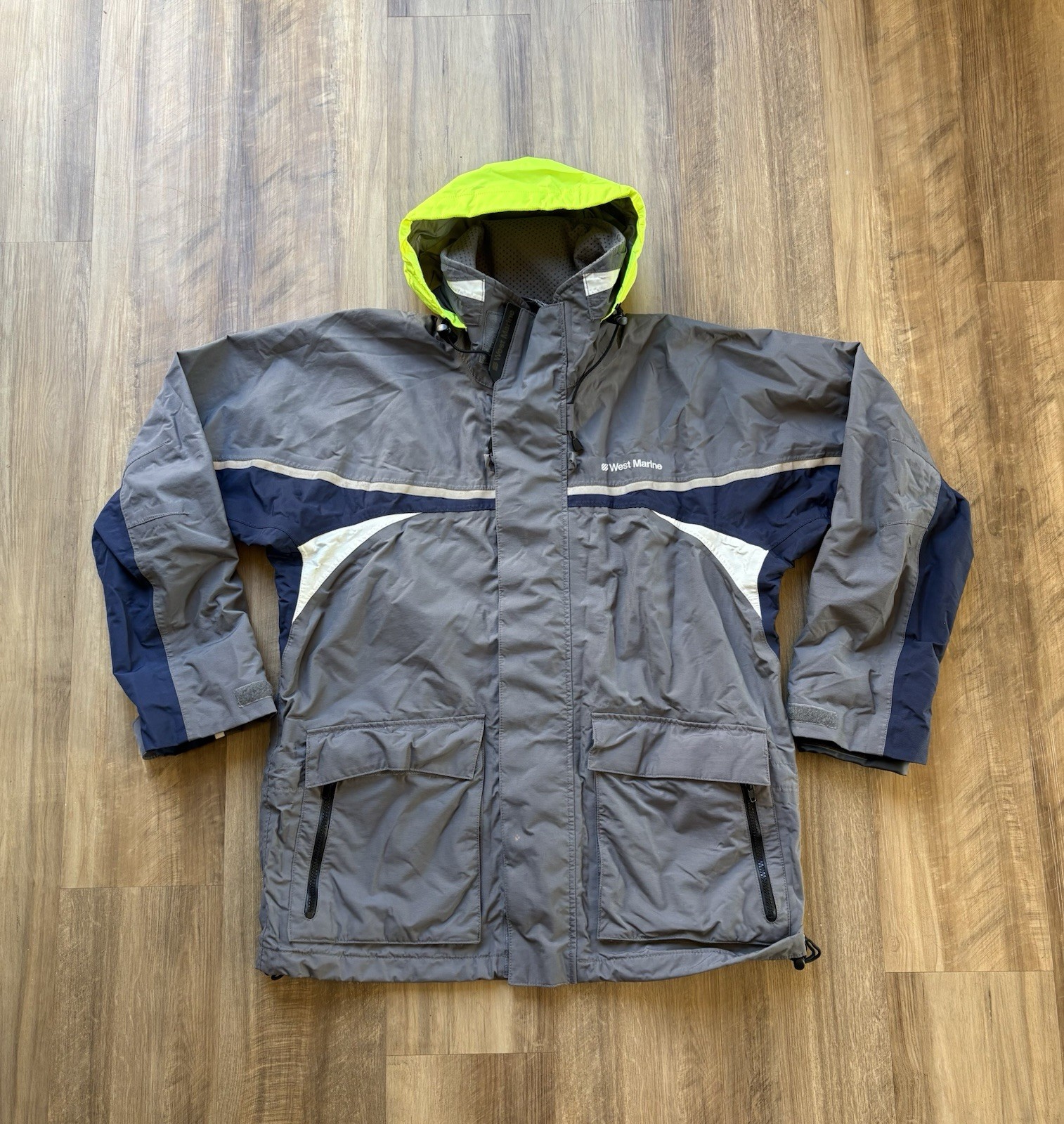 West Marine Third Reef Men’s Sailing Boating Waterproof Jacket Size M Gray